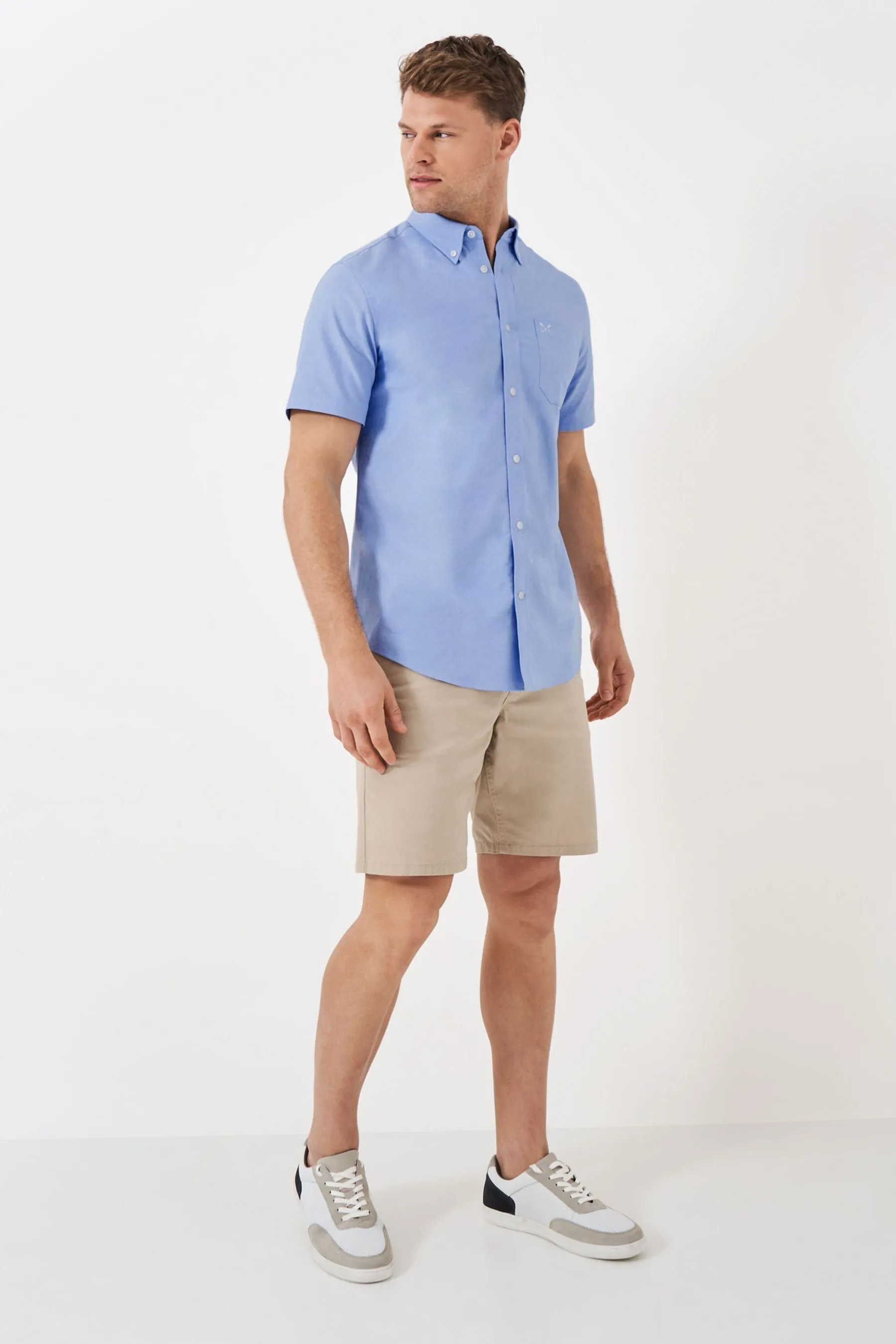 Crew Clothing Maniche corte  Oxford 100% Cotone Camicia    